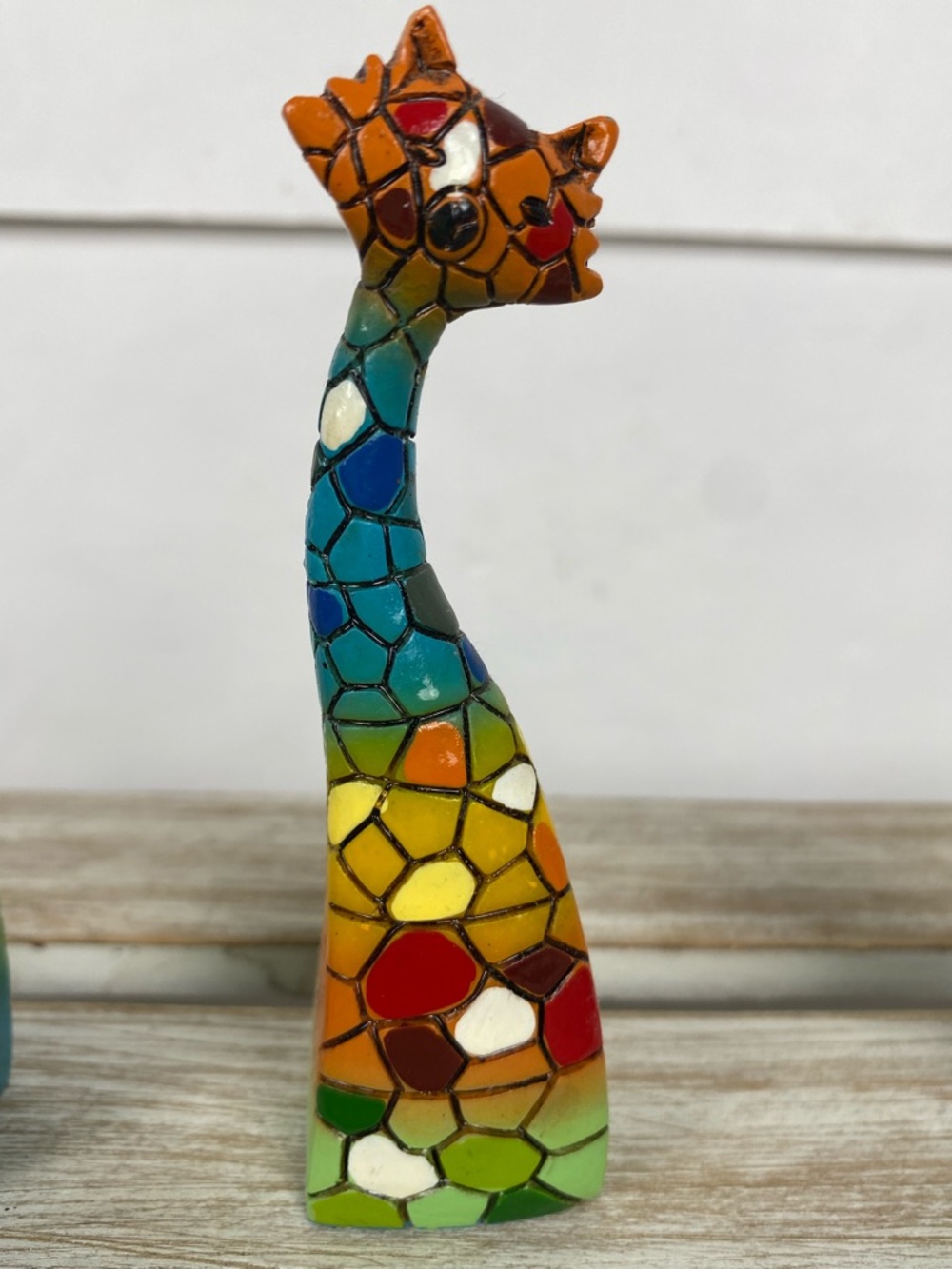 Multicolor Mosaic Art Cat Figurines 3 Cats colorful - Picture 7 of 10